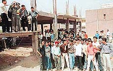 Students of the Sukhmani Institute of Engineering and Technology, Dera Bassi, protest against the authorities decision of demanding annual fees for the next academic session on Tuesday.