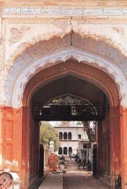 Construction work in progrees between Shahi Samadhan and its historic gate in Patiala.