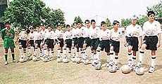 The 16-member St Stephens Soccer Academy, Sector 45, team that will tour England and Italy for a series of soccer matches to be held in the first week of May.