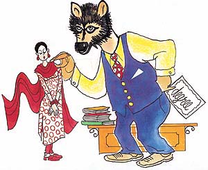 Vultures & wolves in classrooms -- Illustrations by Sandeep Joshi