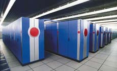 NEC Corporation's ultra-high-speed parallel computing system "the Earth Simulator," dubbed the world's fastest computer, is seen in an undated handout photograph from the company. 