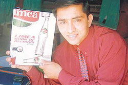 Pawan Kumar Kailey with the Limca Book of World Record 2002