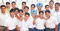 Jubilant cricketers of Yadavindra Public School