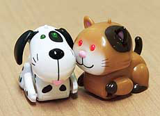 Japanese toy maker Tomy Co's pet robots called micropets squeak to each other