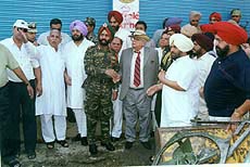 The Punjab Chief Minister, Capt Amarinder Singh, and the Governor, Lt-Gen JFR Jacob, inspect the site
