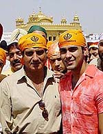 Film star Raj Babbar and his actor son, Arya Babbar
