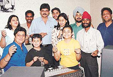 The quarter-finalists of the Pepsi Banjaa Staraa Yaara Contest during a training programme with noted music director Atul Sharma. 