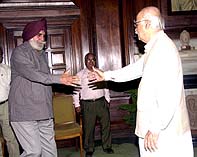 Union Home Minister L. K. Advani with Mr K. P. S. Gill