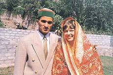 Oxana, a Russian, with her husband Deepak, a resident of Naggar village, near Manali