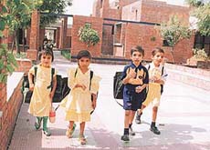 Children up to the age of seven years are admitted in the village