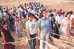 Shramdan  a voluntary effort to desilt the Sukhna Lake