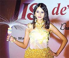 A model strikes a pose during the NDIFW. 