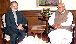 Prime Minister Atal Behari Vajpayee with Iranian Foreign Minister