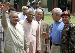 Prime Minister Atal Behari Vajpayee waves
