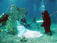 Dutch couple Mark Schoenemarkers and newly wed wife Marlies face an Indonesian priest