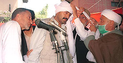 Hurriyat Conference leaders with Bilal Lone