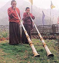 Young Lamas near a monastery