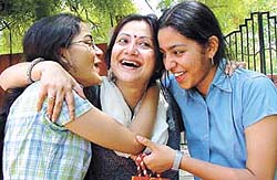 A mother is ecstatic on hearing that her daughter and niece have scored above 90 per cent marks in the class X CBSE exams.