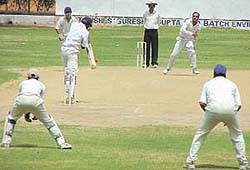 Players in action at the 26th Lala Raghubir Singh Hot Weather Cricket Tournament.