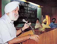 Justice Kuldeep Singh addresses a seminar
