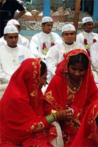 A mass marriage organised at Sonal theatre in Juhapura of Ahmedabad on Thursday by the owners of the theatre Minesh Patel and Nazir Vora