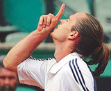 Xavier Malisse of Belgium reacts during his match