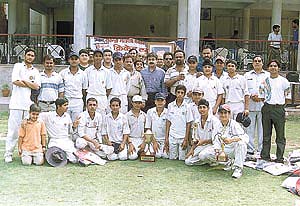 Salwan Boys, the winners of the Ravindra Malhotra Memorial Cricket Tournament