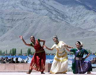 Classical dancers perform during the Sindhu Darshan festival