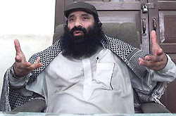 Syed Salahuddin, founder of the Hizb-ul-Mujhahideen, speaks during an interview 