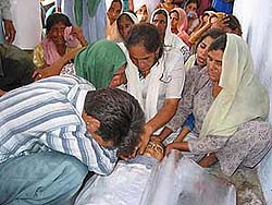 Relatives mourn the death of Janko Devi