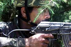 An Army jawan on the alert