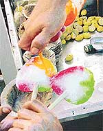 The cool tempting ice-candies 