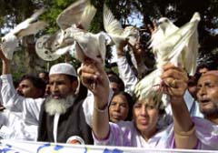 Supporters of Gen Pervez Musharraf