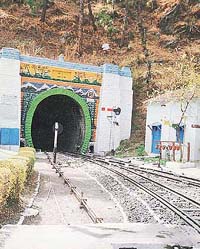 The Barog tunnel, the longest on the Kalka-Shimla track, as it looks now