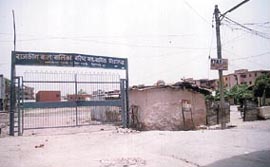 The main gate of girls school is closed permanently
