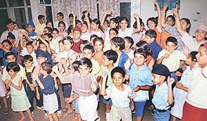 Children in the summer camp at the Chandigarh Press Club