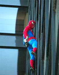 French daredevil climber Alain Robert, known as "Spiderman"