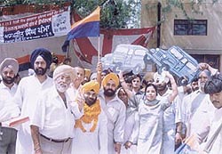 National Akali Dal nominee Paramjit Singh Pamma after opening his campaign office 