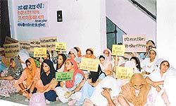 Inmates of the Womens Jail at a programme organised in connection with World De-addiction Day 