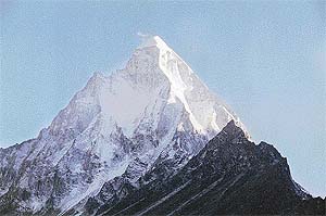 The sight of Mt Shivling is spectacular 