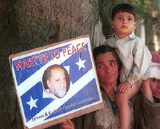 A supporter of the slain separatist leader Abdul Ghani Lone