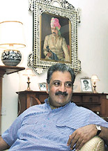 Gaj Singh II speaks during an interview 