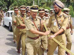 A ceremonial farewell being accorded to outgoing Delhi Police Commissioner