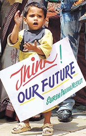A child leads the procession on World Population Day 