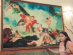 Ritu Ahuja with her painting