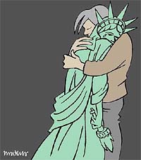 A painting of the Statue of Liberty