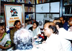 Trinamool Congress chief Mamata Banerjee during a crucial meeting