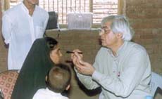 A patient being examined at an Amity medical camp. 