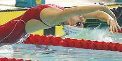 Englands Sarah Price gets a flying start in the final of the womens 100m back stroke at the 2002 Commonwealth Games in Manchester on Thursday.