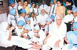 Students of Sri Guru Harkishan Model Senior Secondary School share the joys of Guru Harkishan birthday